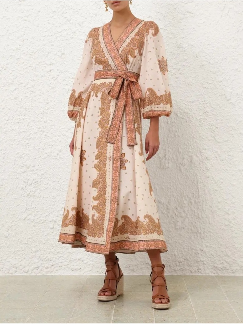 Zimmermann Cream and Tan Paisley Maxi Dress - Picture 2 of 2